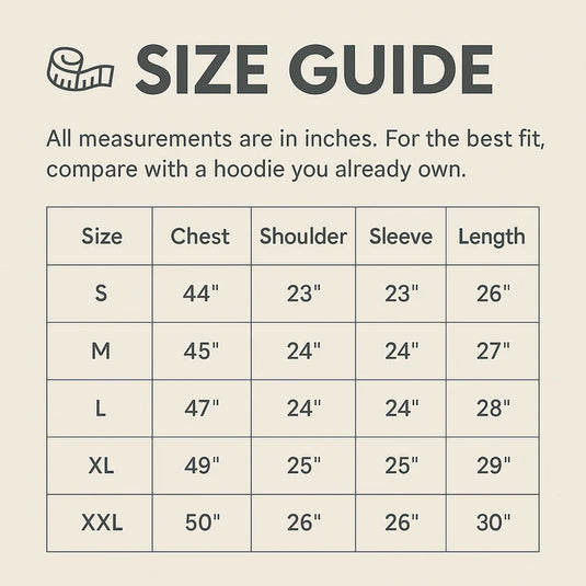 Hoodie Size Chart